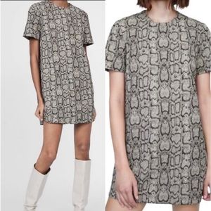Zara Snakeskin Animal Print T-shirt Dress